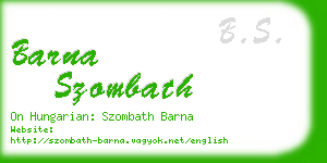 barna szombath business card